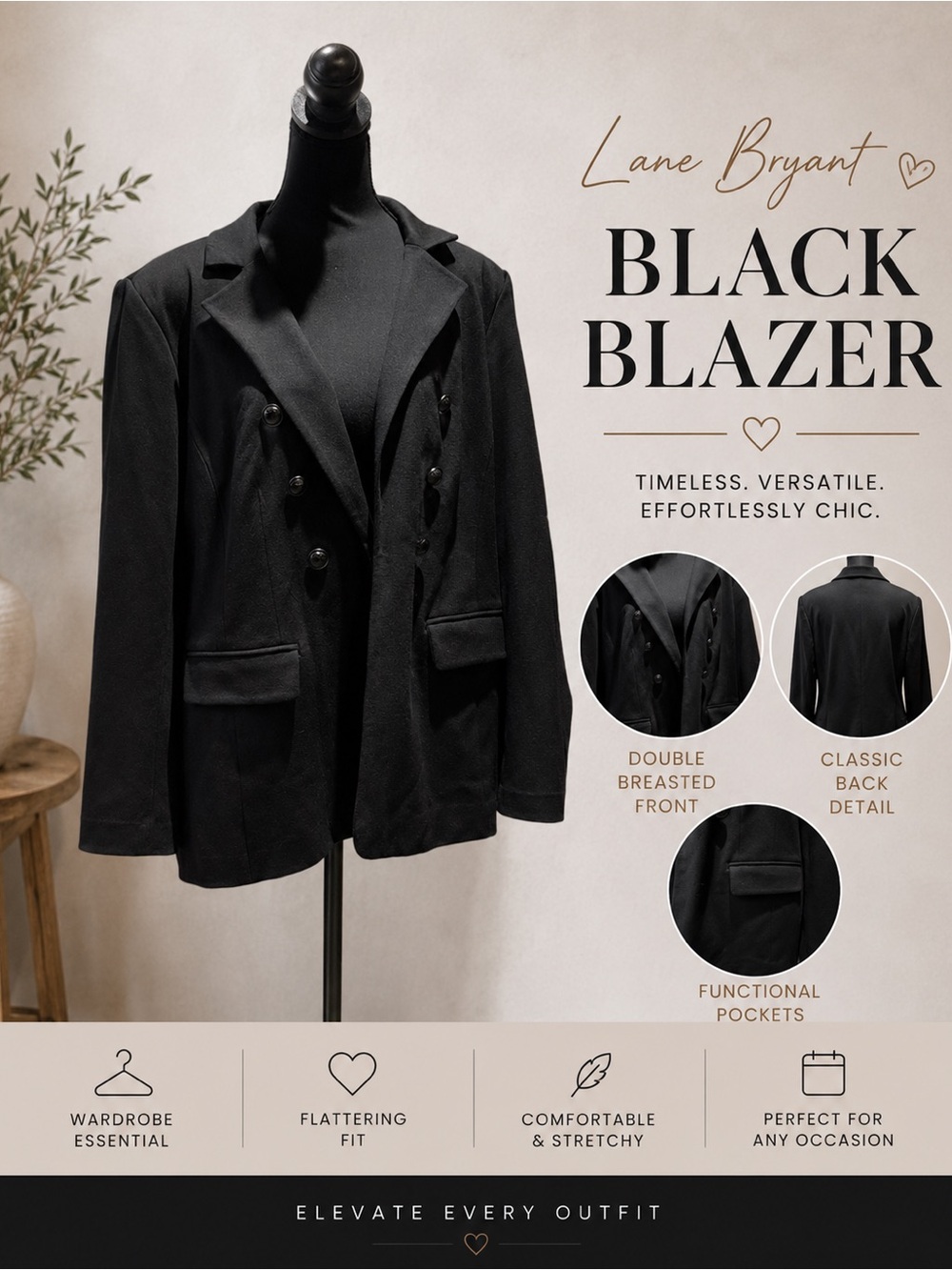 Lane Bryant Black Blazer